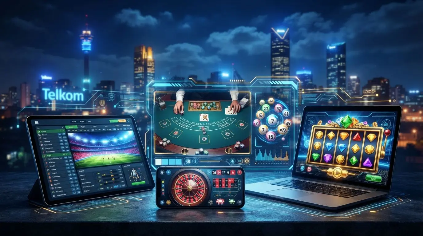 BetXchange themed promo banner with gaming and sports interface in a South African setting