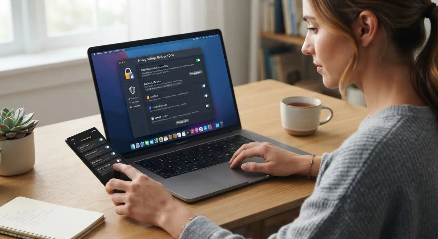 User adjusting cookie and privacy settings on a device