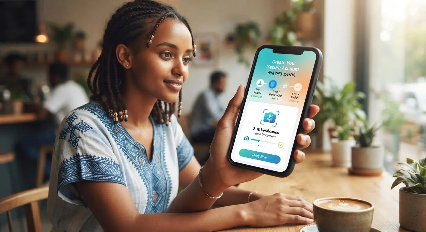 Mobile registration steps for a new BetX ET account