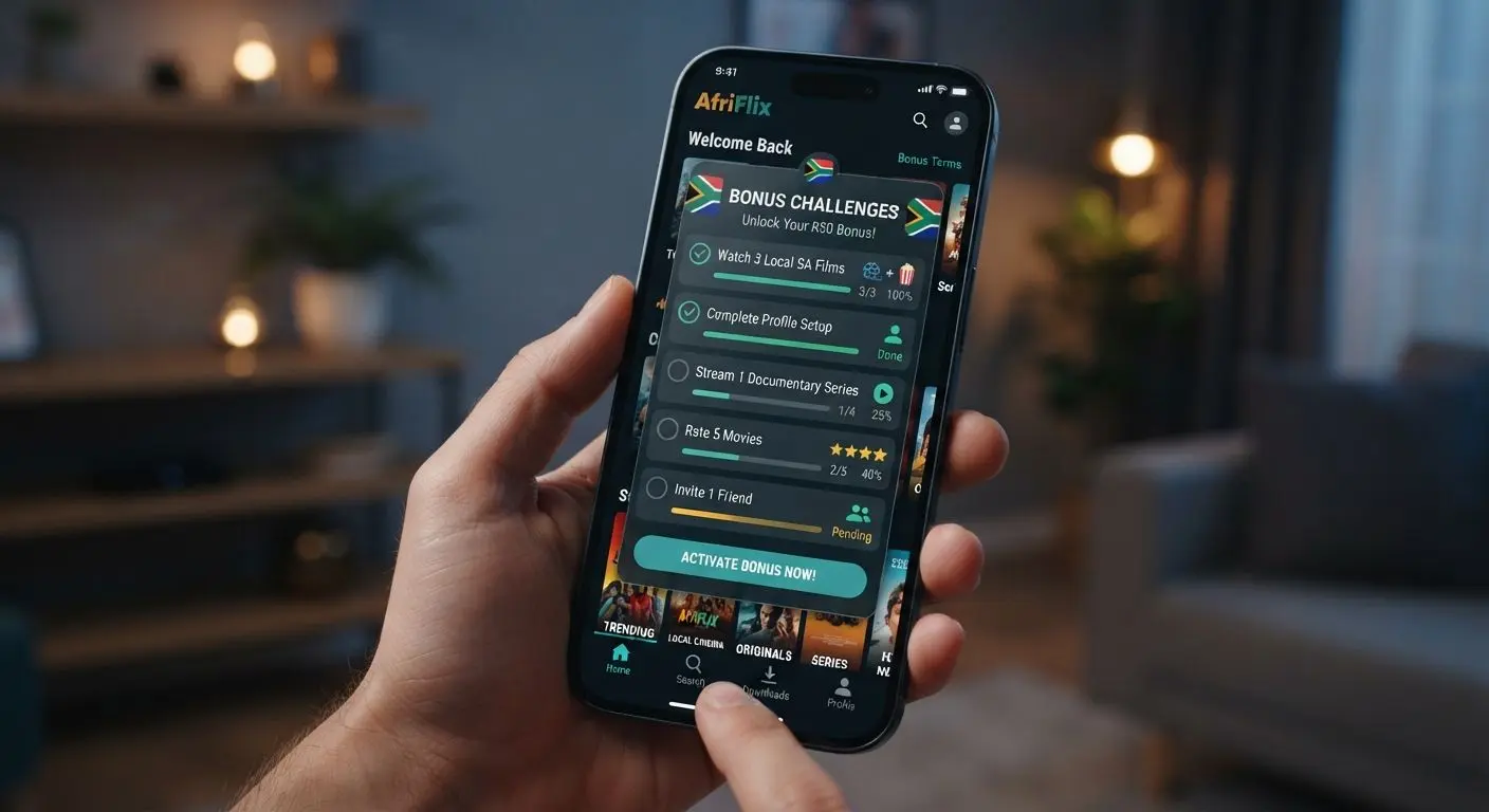Checklist graphic showing bonus terms and conditions on a mobile interface