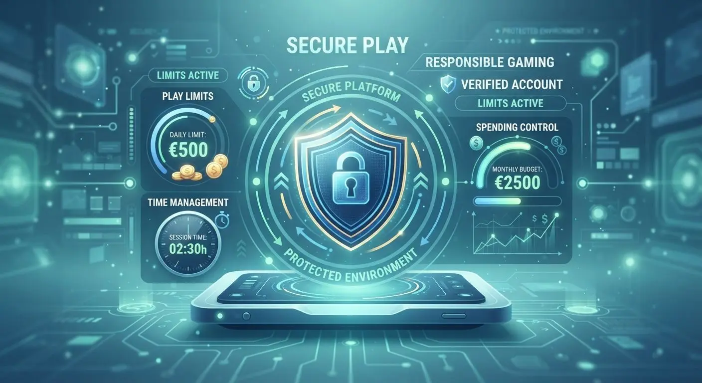 Online safety and responsible play themed graphic