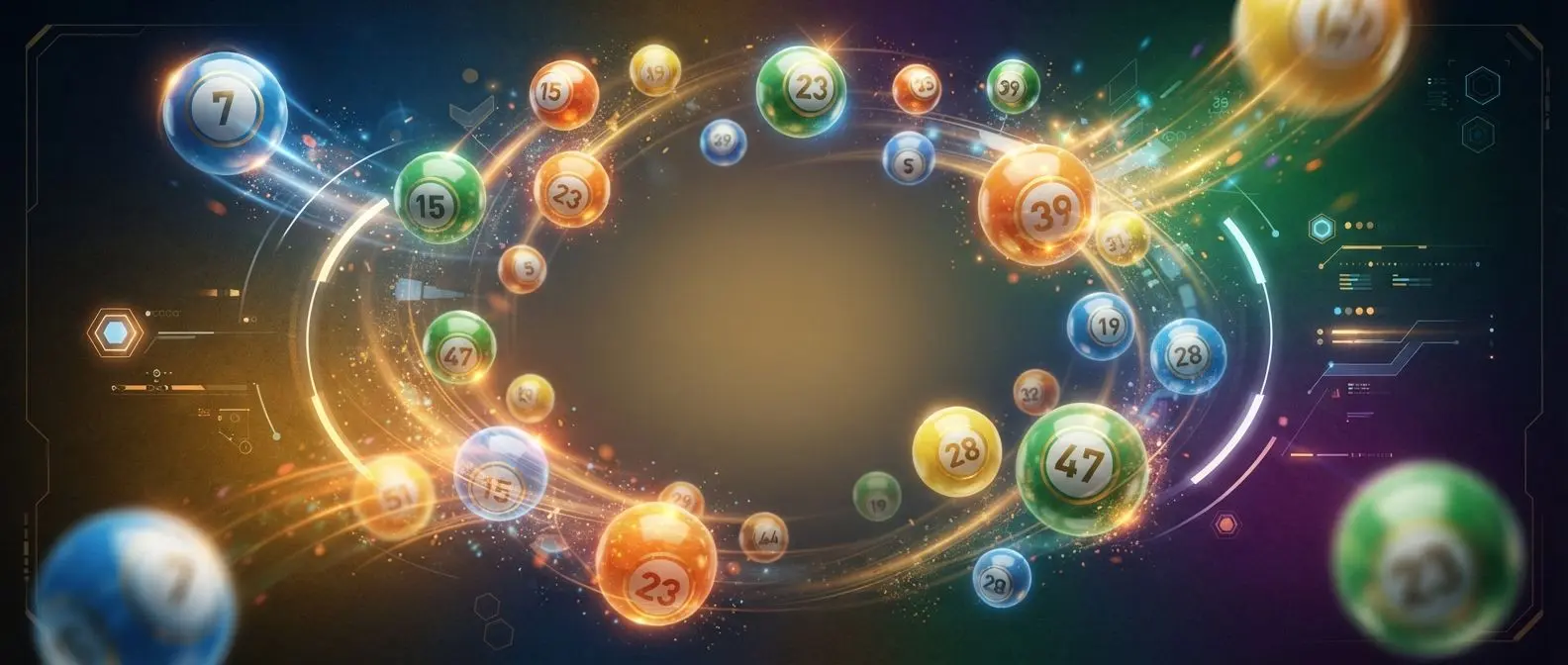 Colourful lotto balls and modern interface visual for Lucky Numbers results page