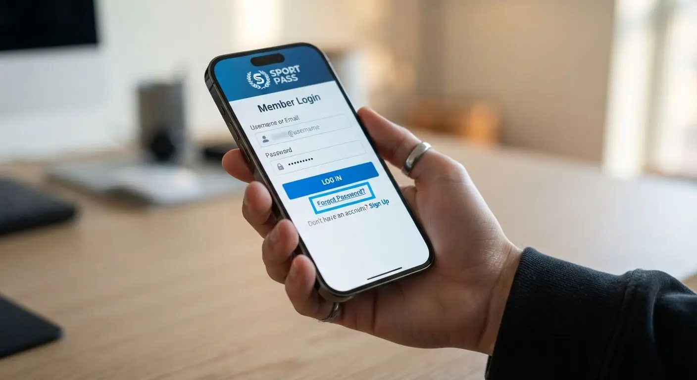 Smartphone login screen with highlighted forgot password option