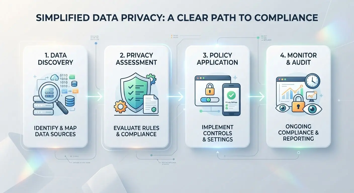 Simple illustration explaining privacy rules in a clear visual way