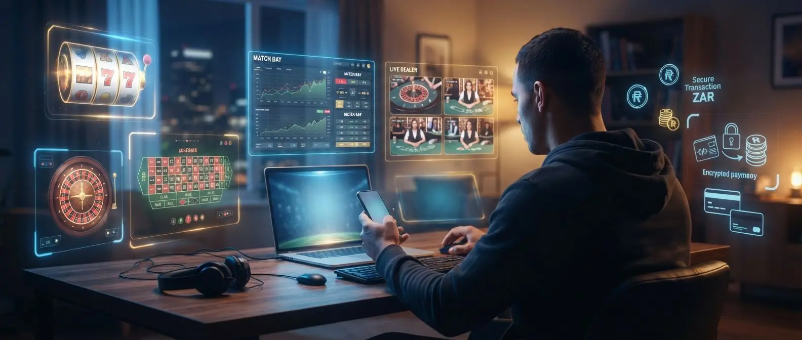 BetXchange real-money hub banner with mobile and desktop play in a secure home setup