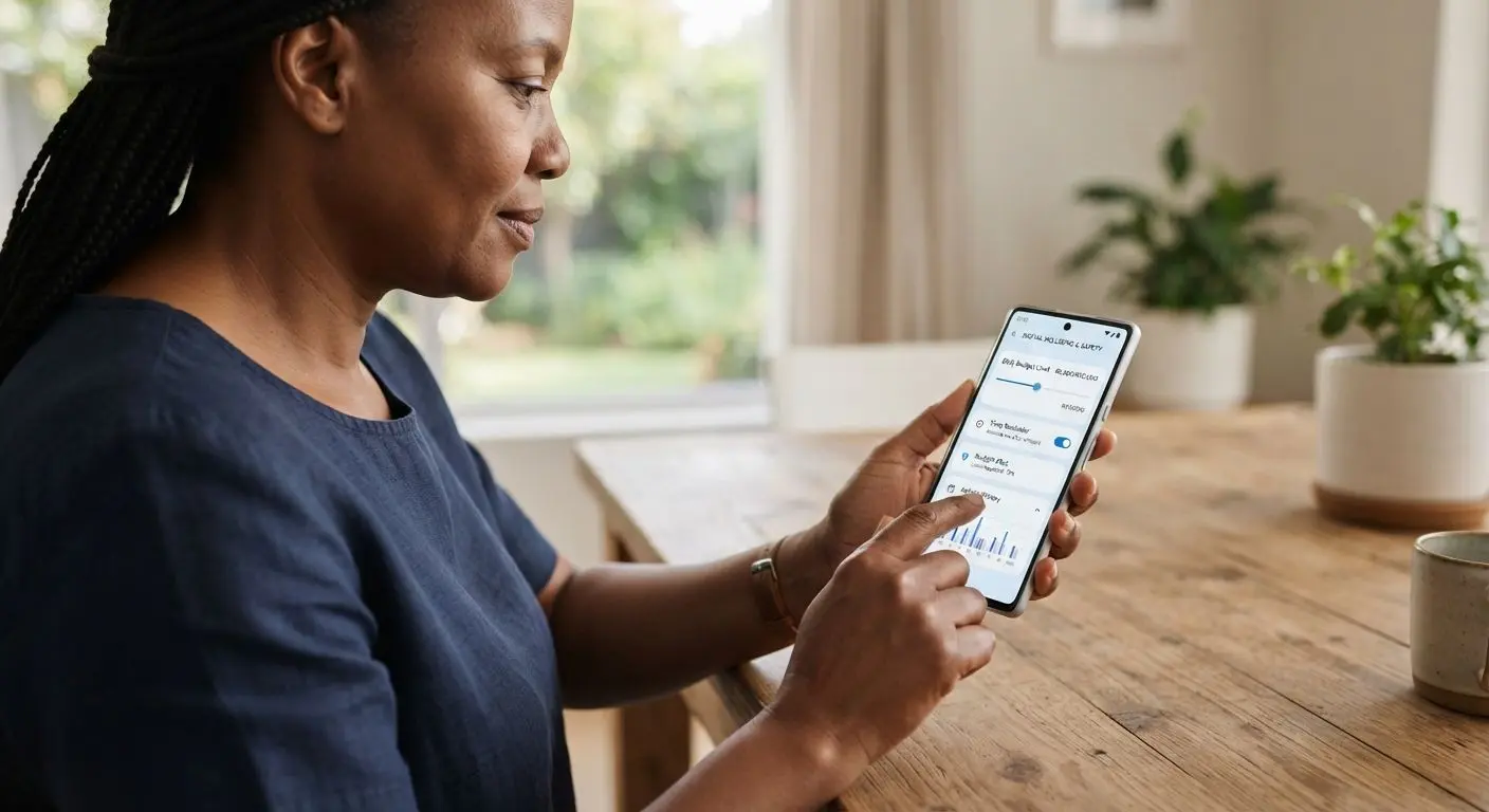 User checking responsible gaming settings on a mobile device